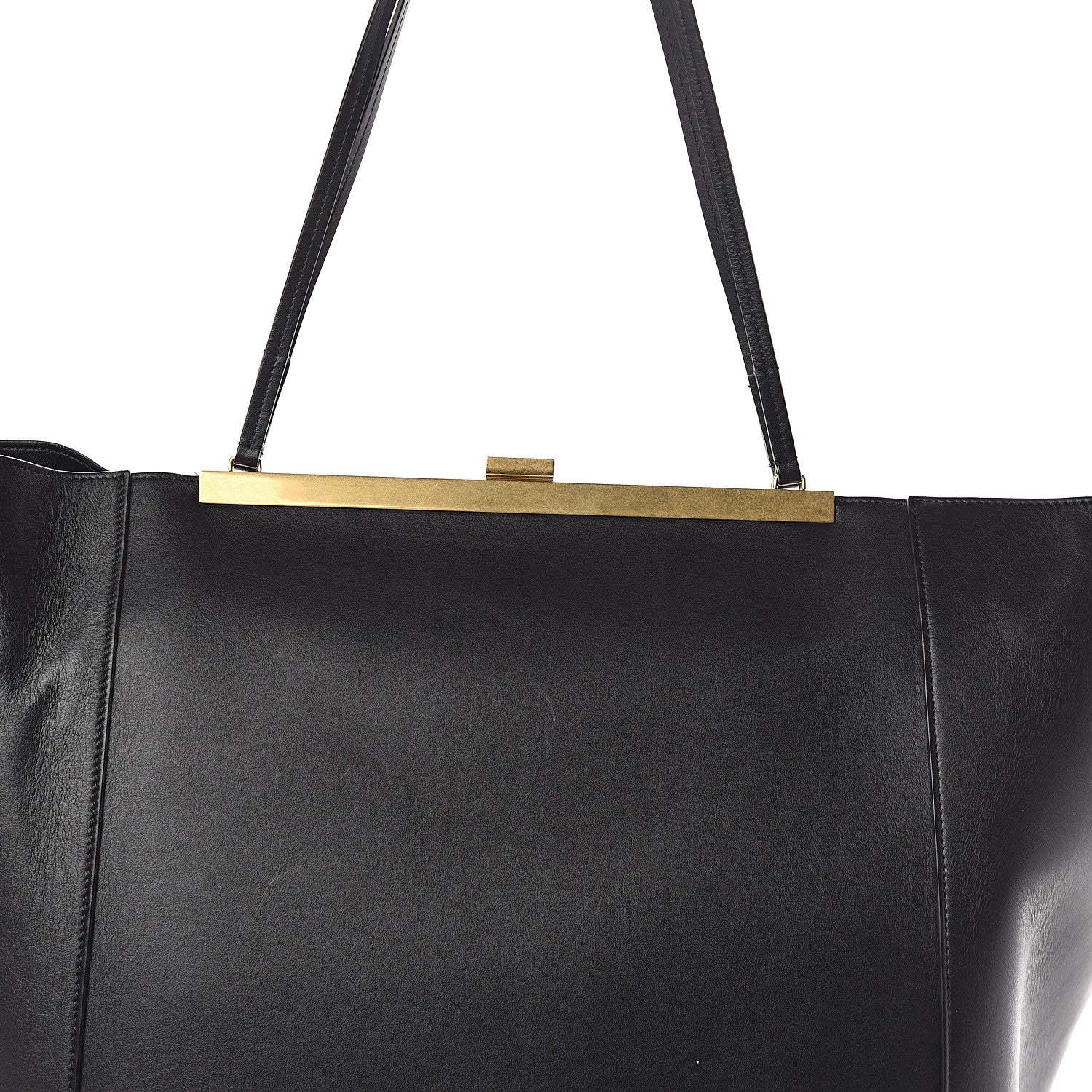 Celine Calfskin Large Clasp Cabas Black 6 of 8