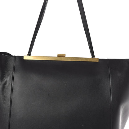 Celine Calfskin Large Clasp Cabas Black 6 of 8