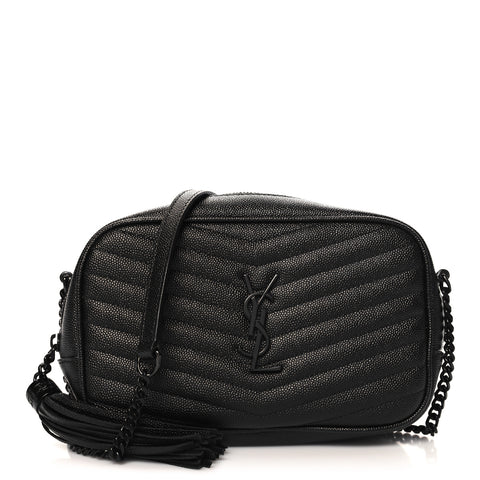 Grain De Poudre Matelasse Monochrome Monogram Mini Lou Camera Bag Black