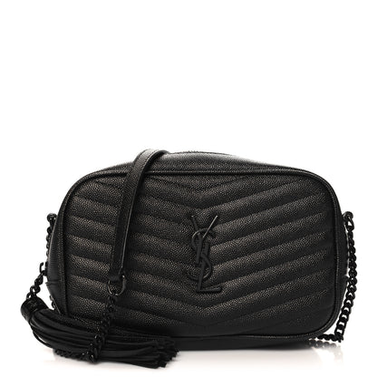 Saint Laurent Grain De Poudre Matelasse Monochrome Monogram Mini Lou Camera Bag Black 1 of 10