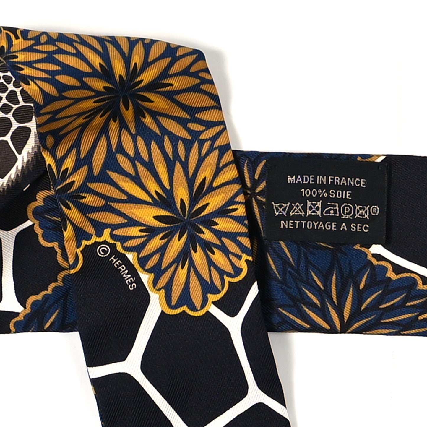 Silk Three Graces Twilly Black Gold Taupe