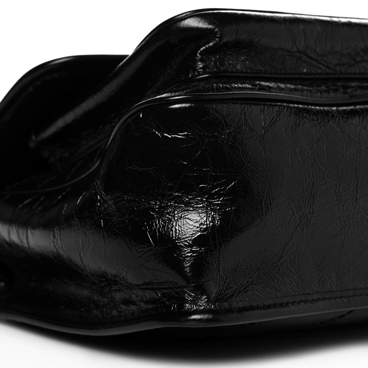 Crinkled Calfskin Matelasse Monogram Medium Niki Chain Satchel Black