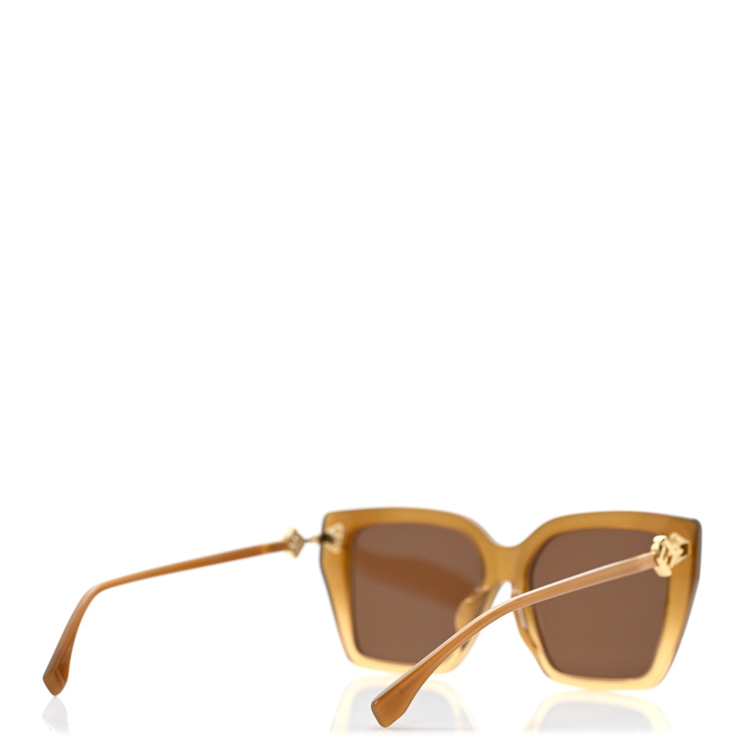 Fendi Acetate FF Diamonds Square Sunglasses FE40161F Yellow 4 of 8