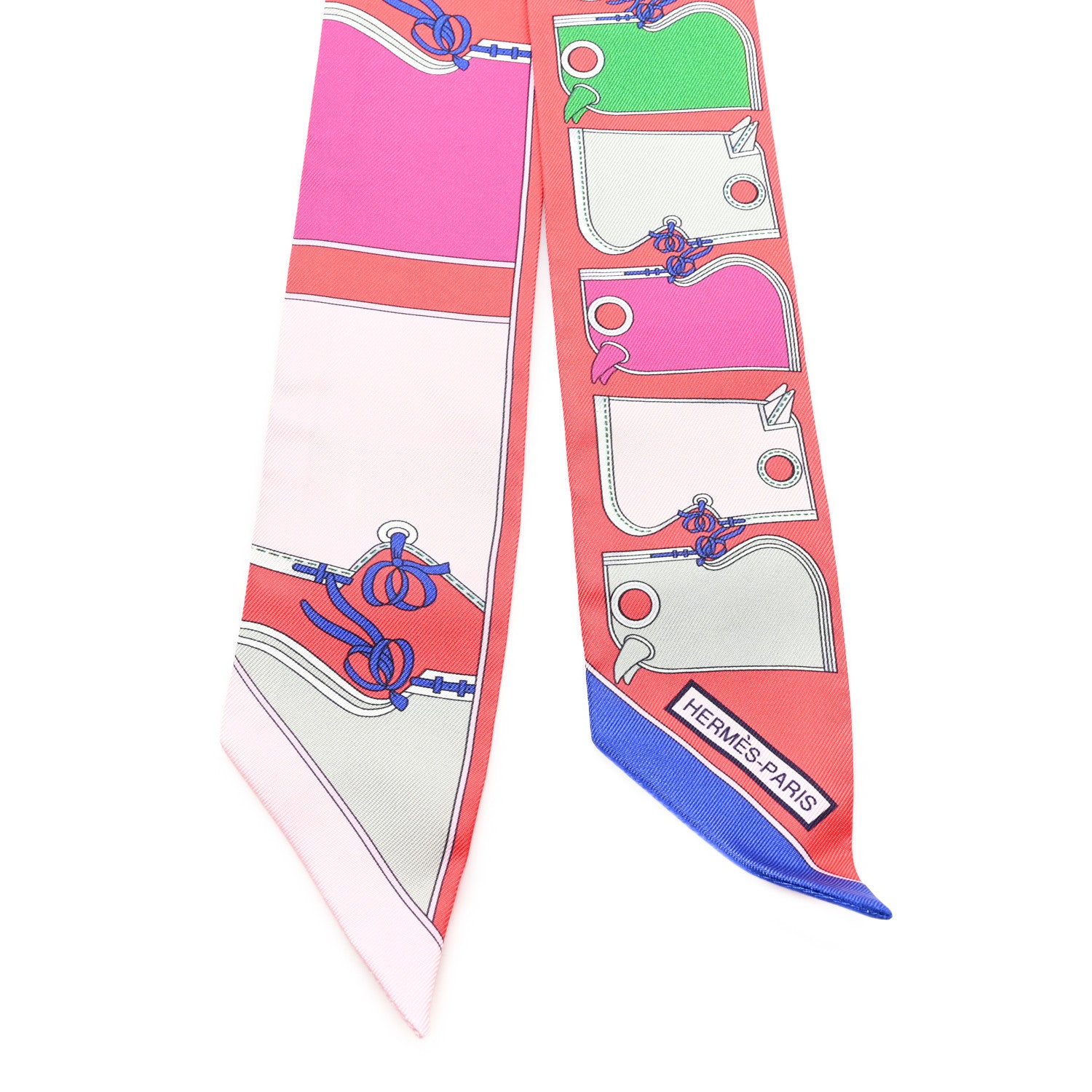 Hermes Silk Camails Twilly Grenadine Vert Rose 2 of 3