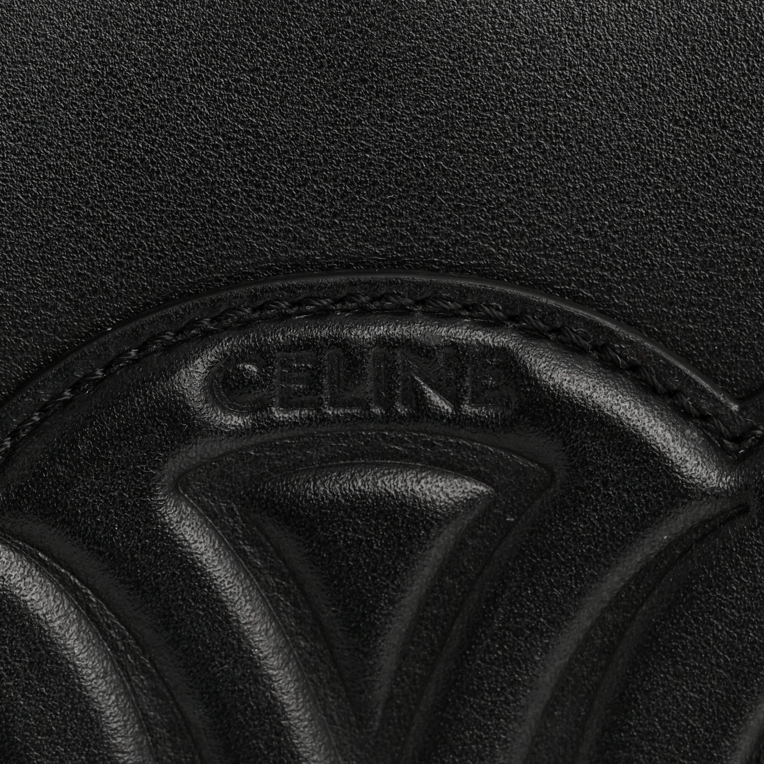 Celine Smooth Calfskin Small Cuir Triomphe Bucket Bag Black 6 of 14