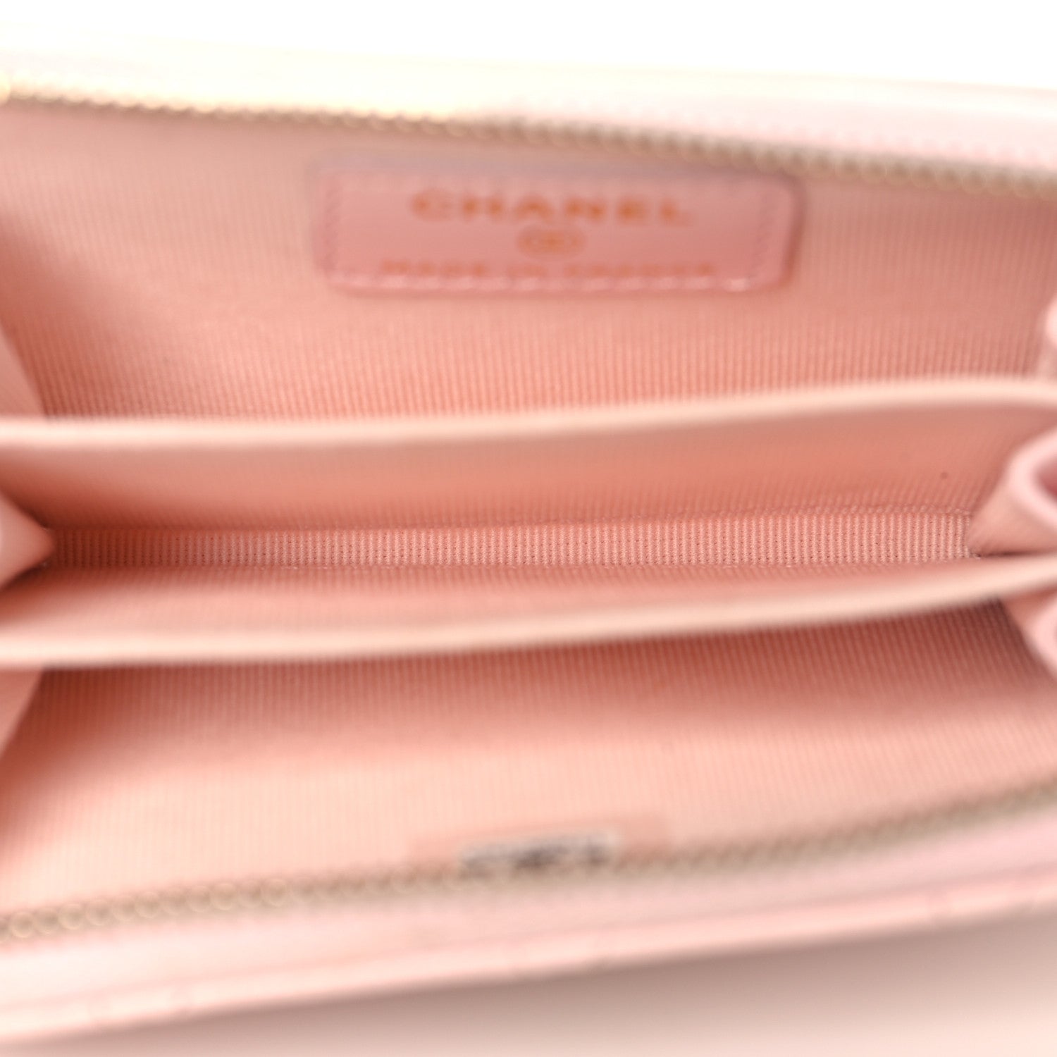 Chanel Caviar Quilted Zip Coin Purse Wallet Light Pink 5 of 9