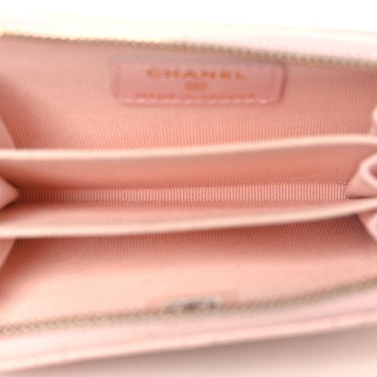 Chanel Caviar Quilted Zip Coin Purse Wallet Light Pink 5 of 9