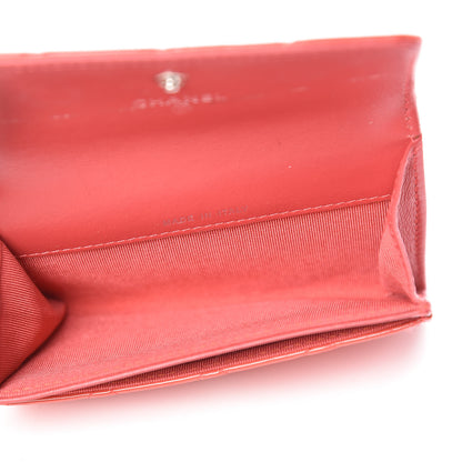 Chanel Patent Quilted Flap Card Holder Dark Pink 5 of 13