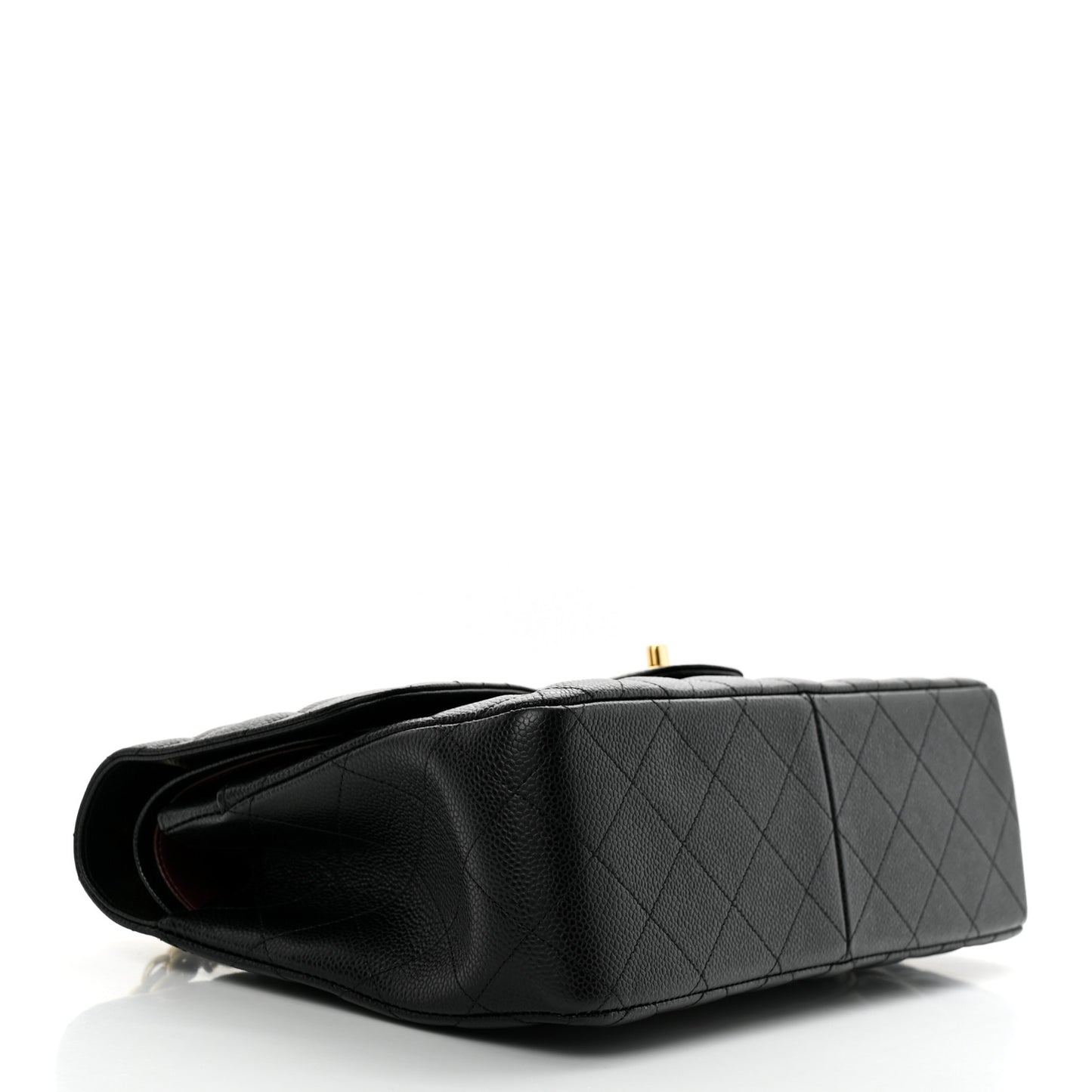 Caviar Quilted Jumbo Double Flap Black