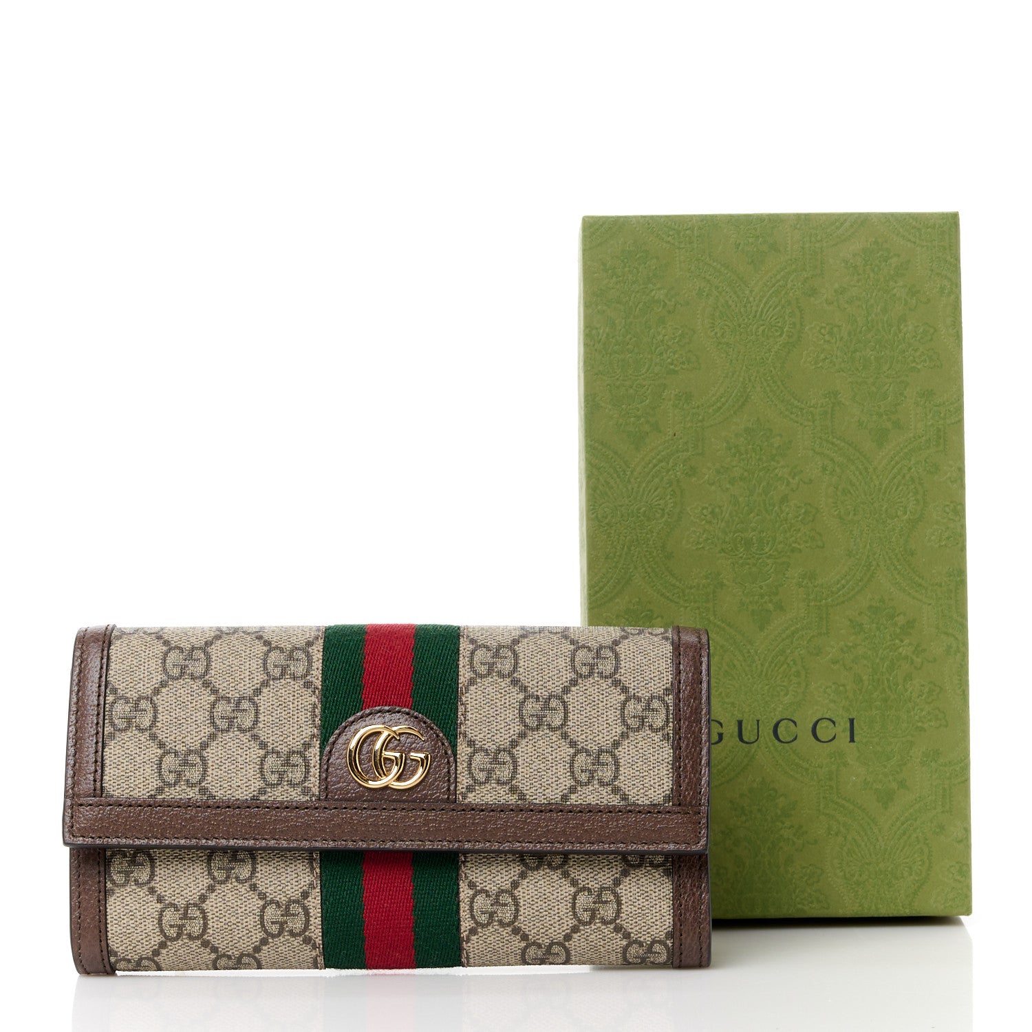 Gucci GG Supreme Monogram Web Ophidia Continental Wallet Brown 12 of 12