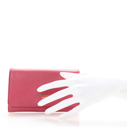 Prada Saffiano Metal Wristlet Peonia 2 of 8