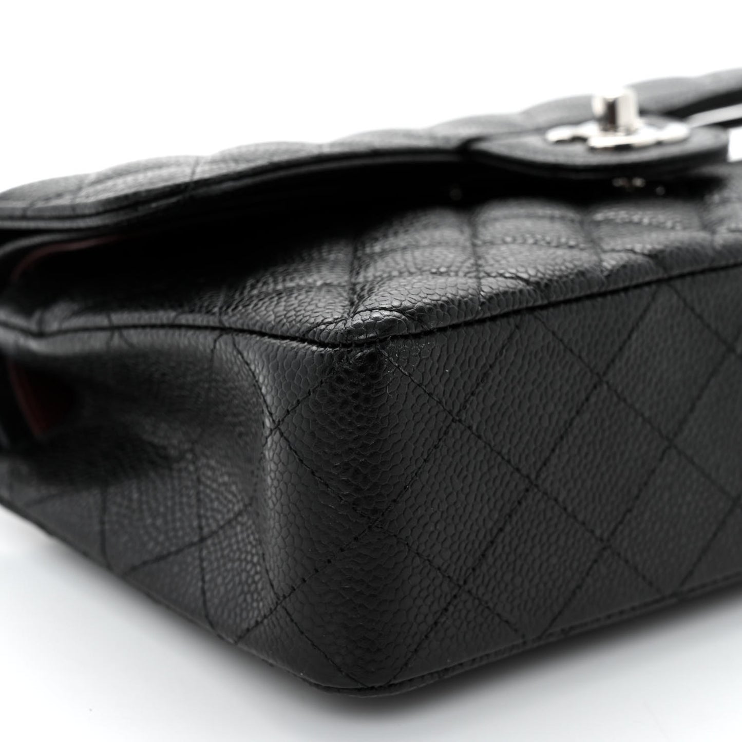 Caviar Quilted Small Double Flap Black