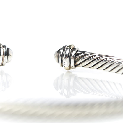 David Yurman Sterling Silver 18K Yellow Gold 4mm Cable Classics Bracelet 5 of 5