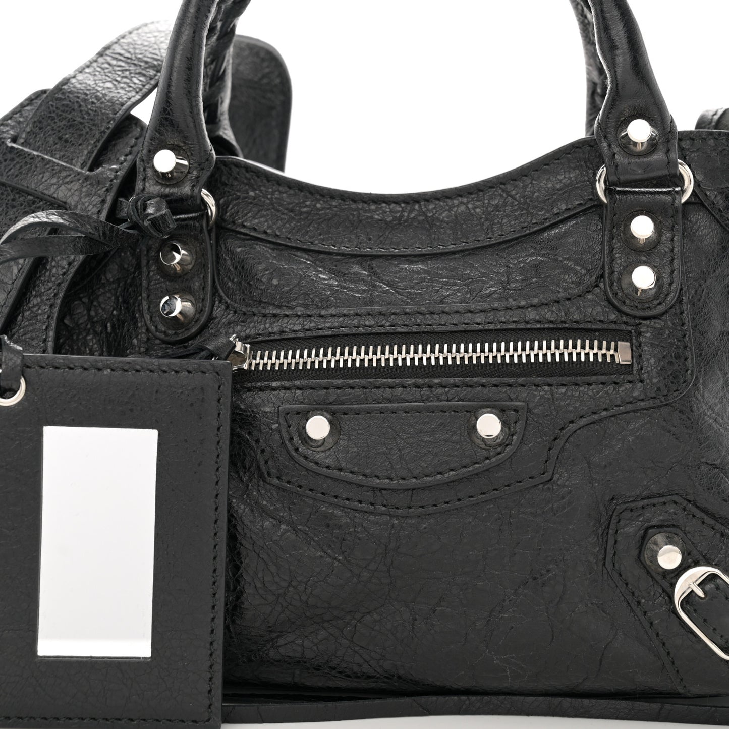 Agneau Classic Silver Hardware Mini City Black