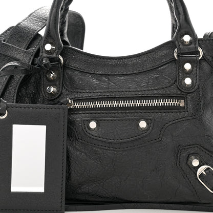 Balenciaga Agneau Classic Silver Hardware Mini City Black 9 of 11