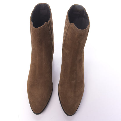 Saint Laurent Suede Brit Souple Ankle Boots 39 Brown 5 of 11
