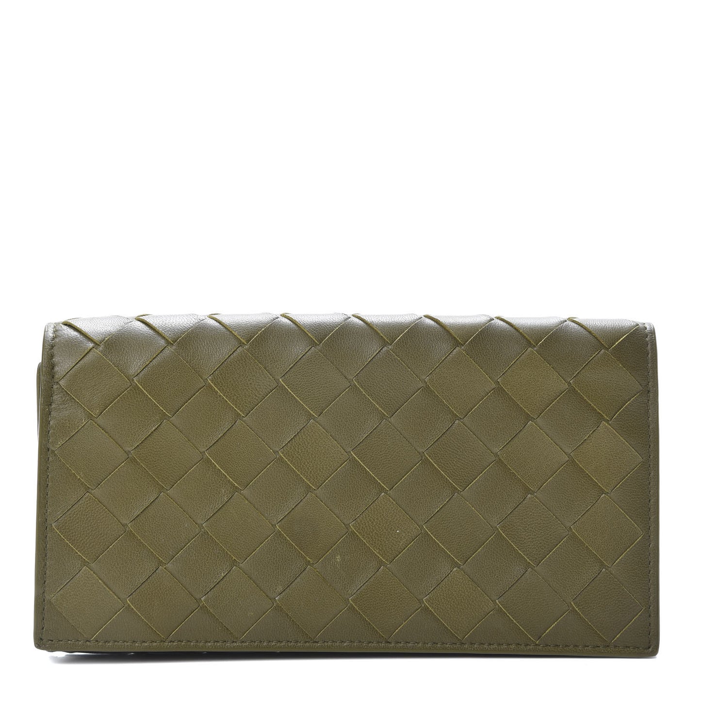 Nappa Intrecciato Continental Flap Wallet Mud