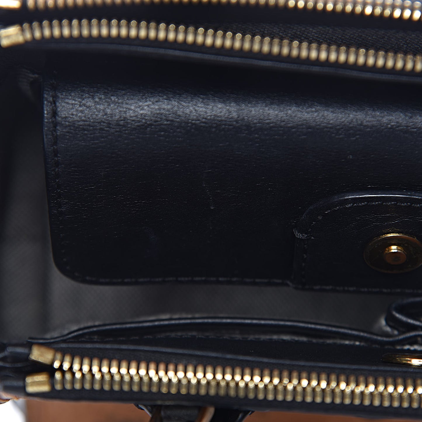 Visetos Small Kathy Double Zip Tote Cognac Black