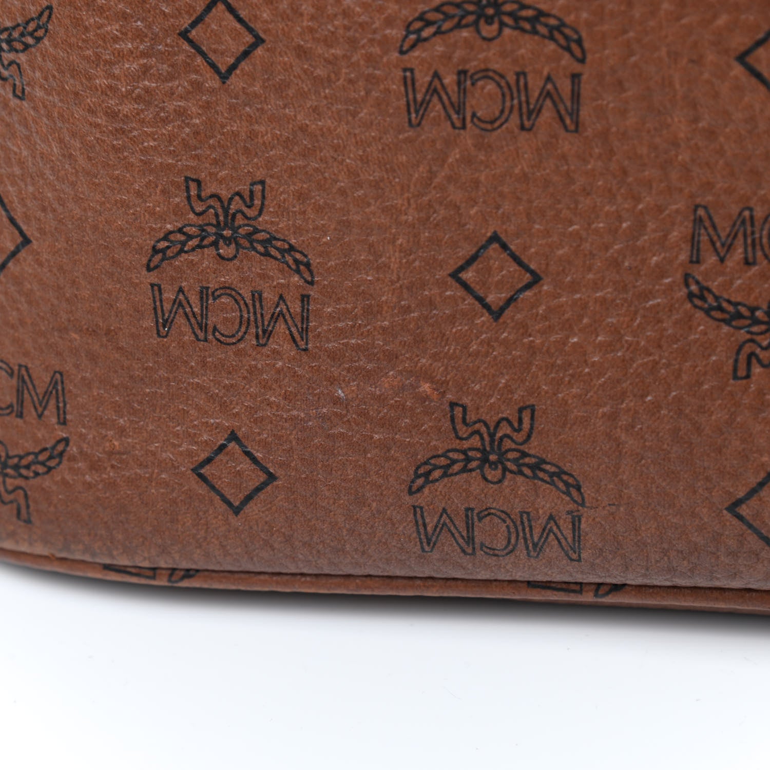 MCM Visetos Dog Bone Striped Shopper Tote Brown 10 of 10