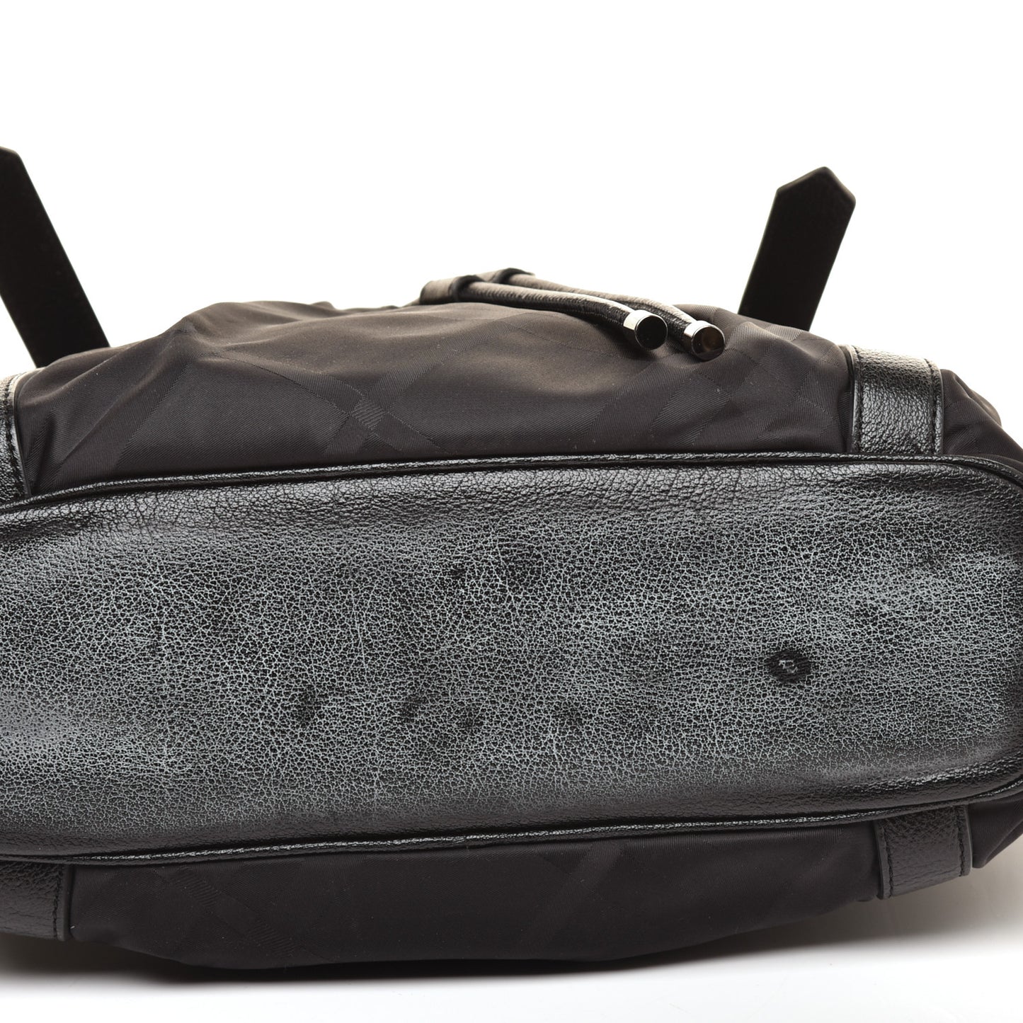 Nylon Tonal Check Drawstring Tote Black
