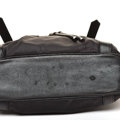 Burberry Nylon Tonal Check Drawstring Tote Black 9 of 9