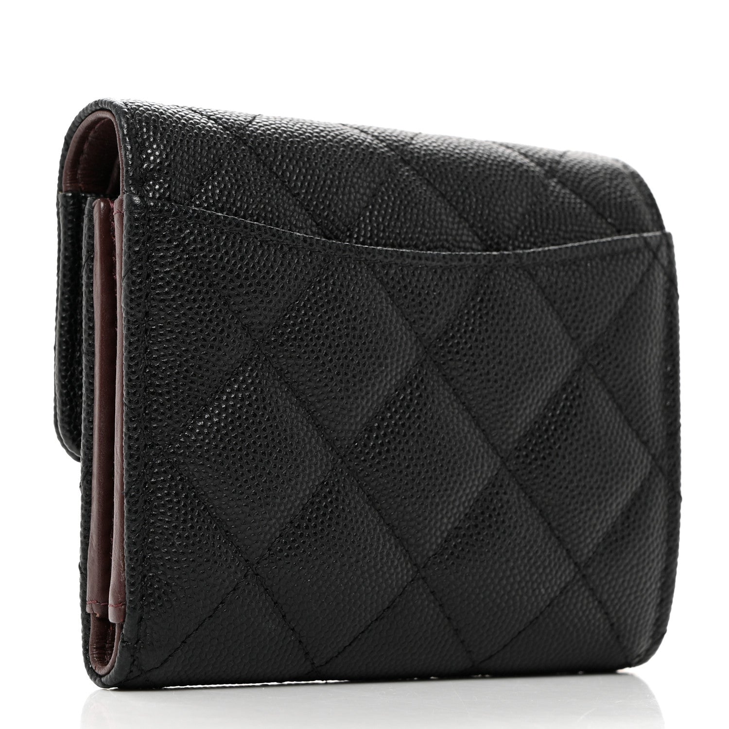 Chanel Caviar Quilted Compact Flap Wallet Black 4 of 9