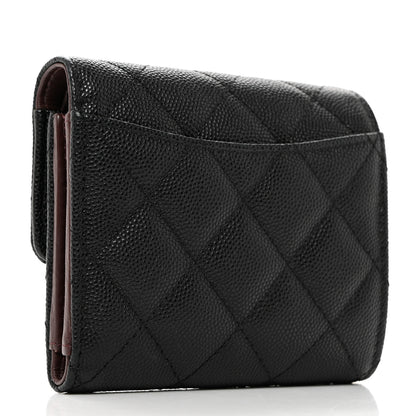 Chanel Caviar Quilted Compact Flap Wallet Black 4 of 9