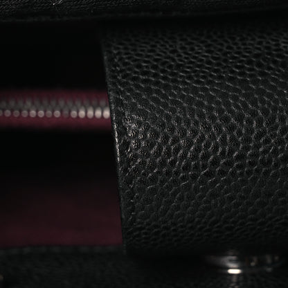 Chanel Canvas Caviar Chevron Shopper Tote Black 16 of 18