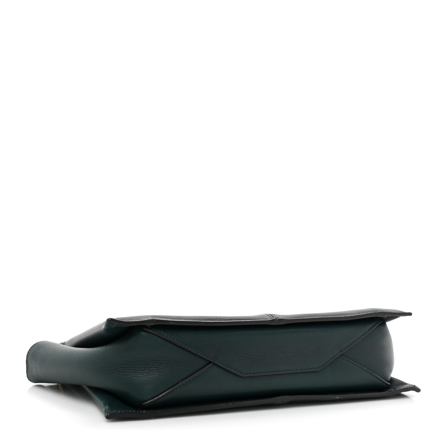 Smooth Calfskin Tri-Fold Clutch on Chain Bottle Green