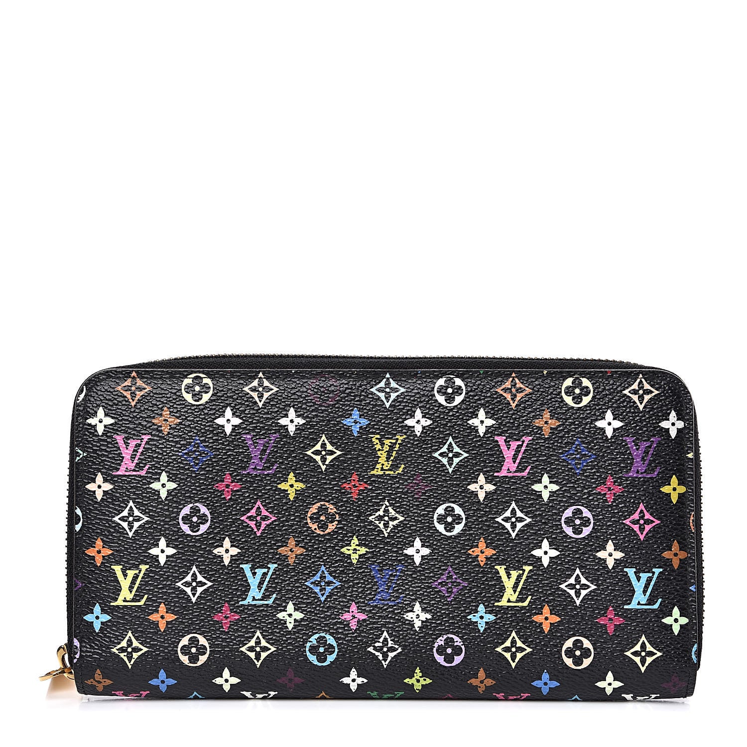 Louis Vuitton Monogram Multicolor Zippy Wallet Black Grenade 1 of 12