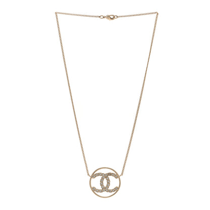 Chanel Baguette Crystal High Society CC Pendant Necklace Gold 2 of 3
