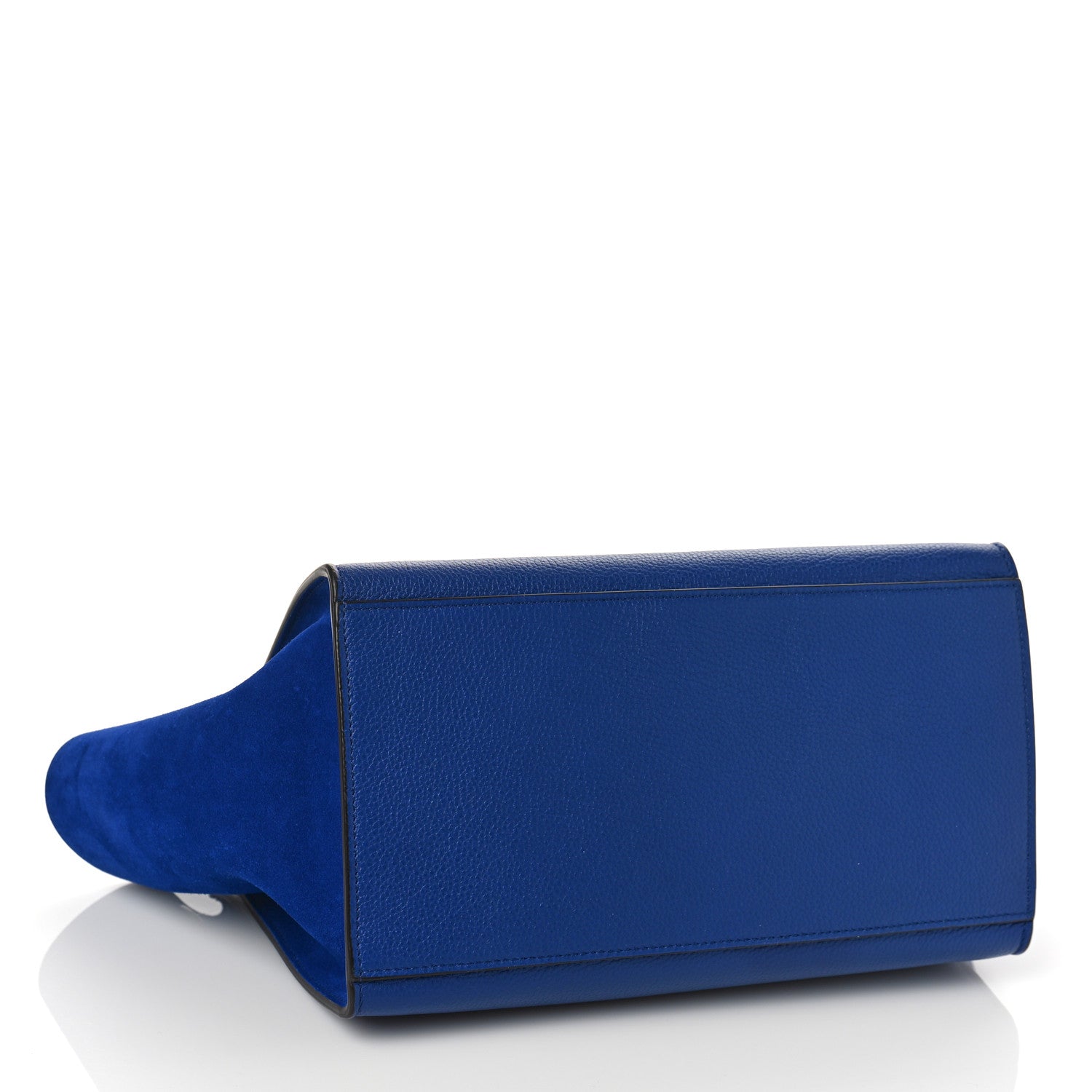 Celine Drummed Calfskin Suede Small Trapeze Indigo 4 of 9