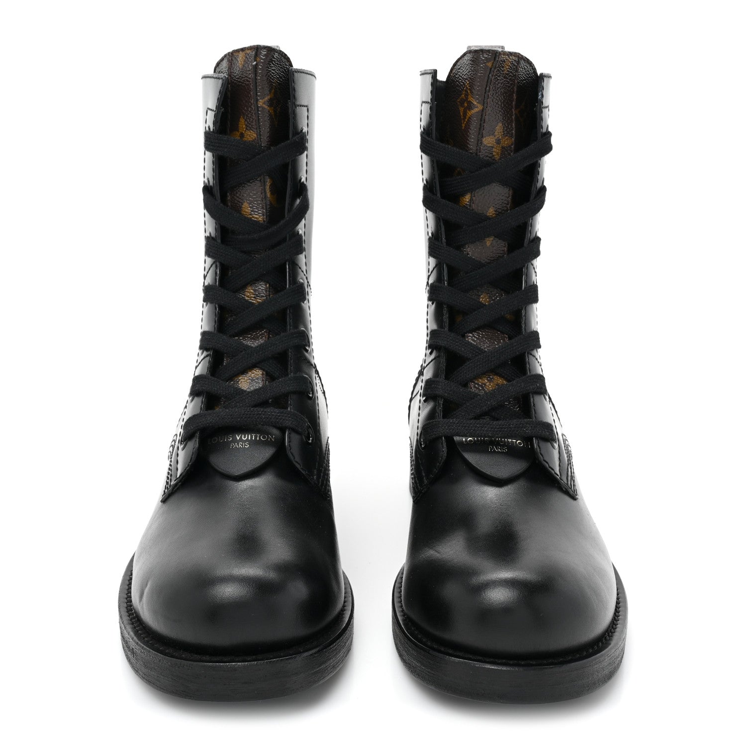 Louis Vuitton Calfskin Monogram Metropolis Flat Ranger Boots 39 Black 2 of 11