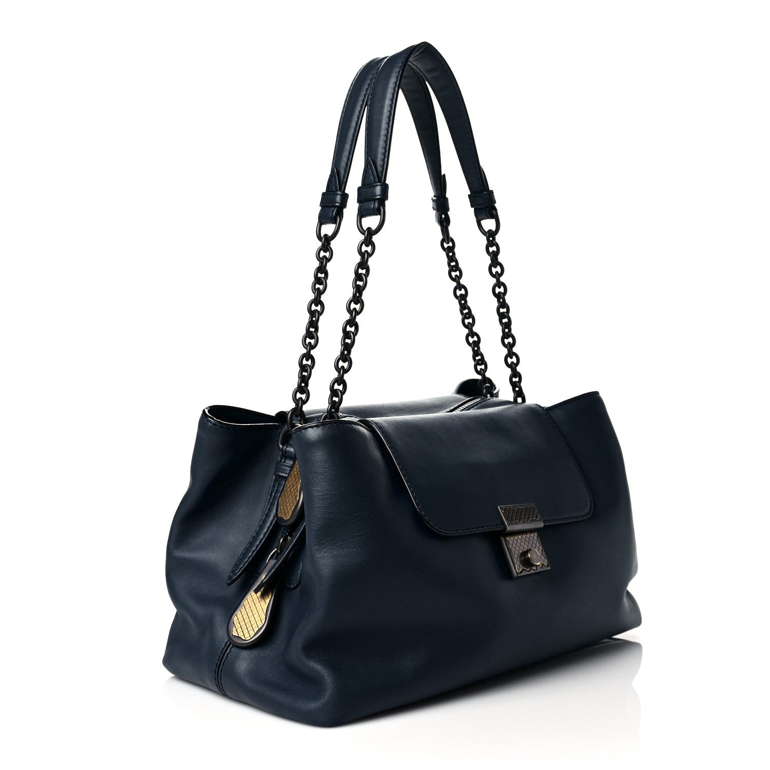 Bottega Veneta Calfskin Shoulder Bag Baltic Blue 3 of 10