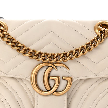 Gucci Calfskin Matelasse Mini GG Marmont Shoulder Bag White 8 of 11