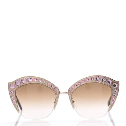 Gucci Metal Crystal Cat Eye Sunglasses GG00114S Pink 2 of 8