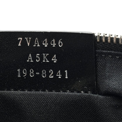 Fendi Glazed Fabric Vitello Century FF 1974 Stamp Patch Pocket Belt Bag Black 7 of 9