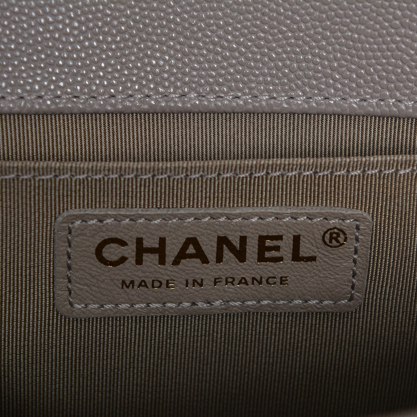 Caviar Quilted Medium Boy Flap Dark Beige