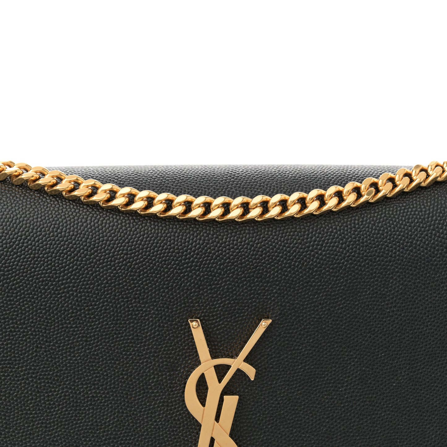 Grain De Poudre Medium Classic Monogram Kate Satchel Black