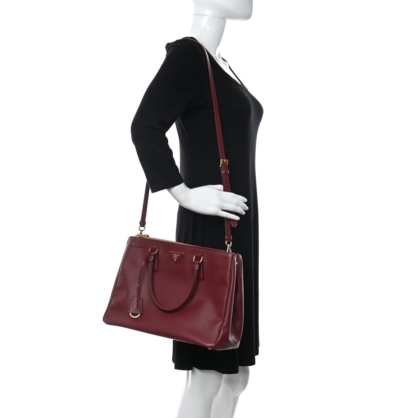 Saffiano Lux Medium Tote Cerise