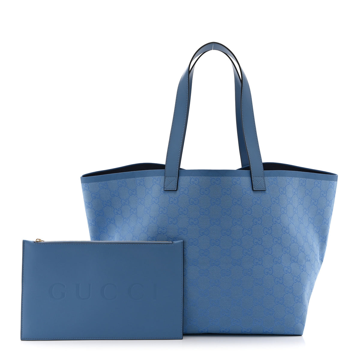 Gucci GG Monogram Medium Totissima Shopping Tote Light Blue 3 of 11