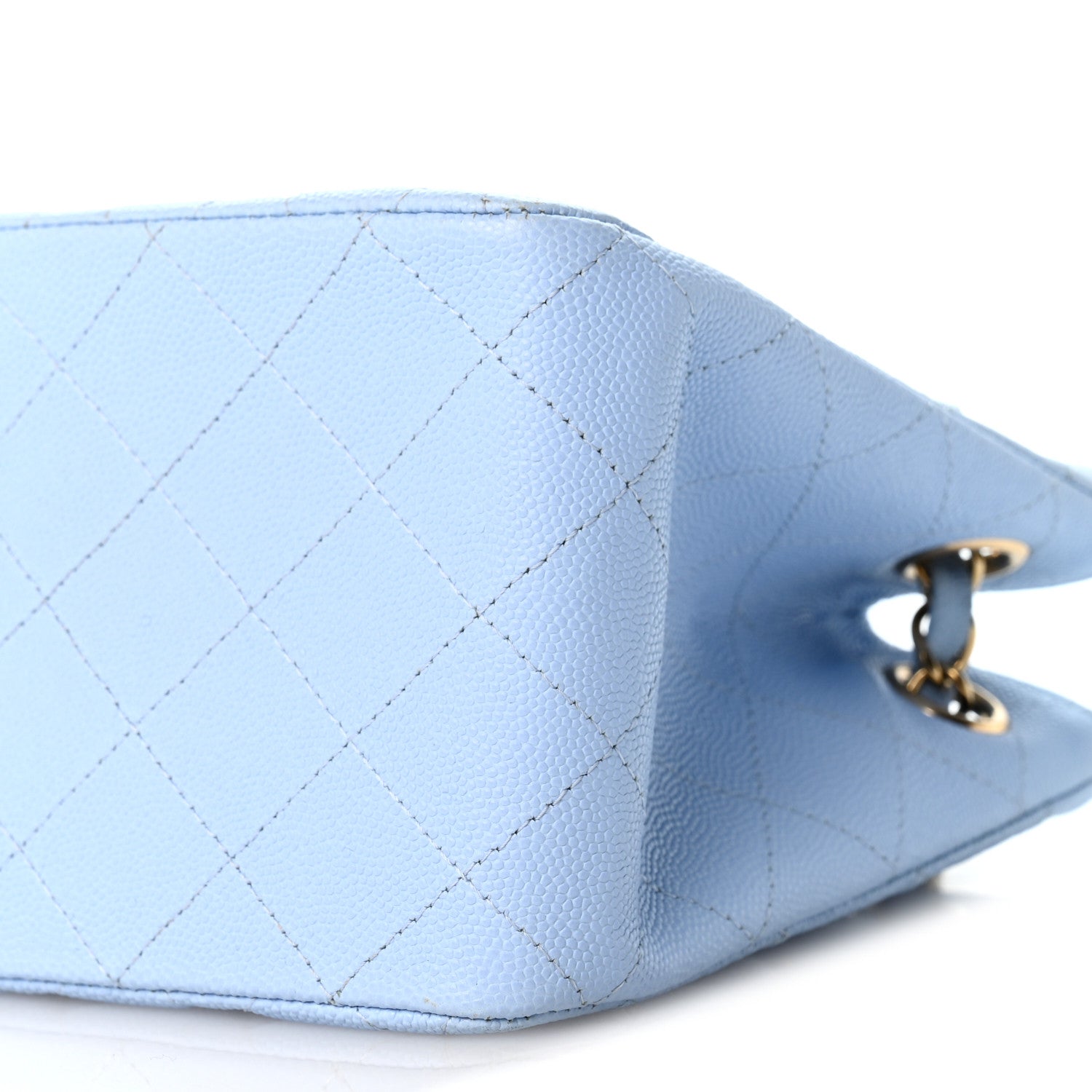 Chanel Caviar Quilted Mini Bucket Bag Blue 10 of 14