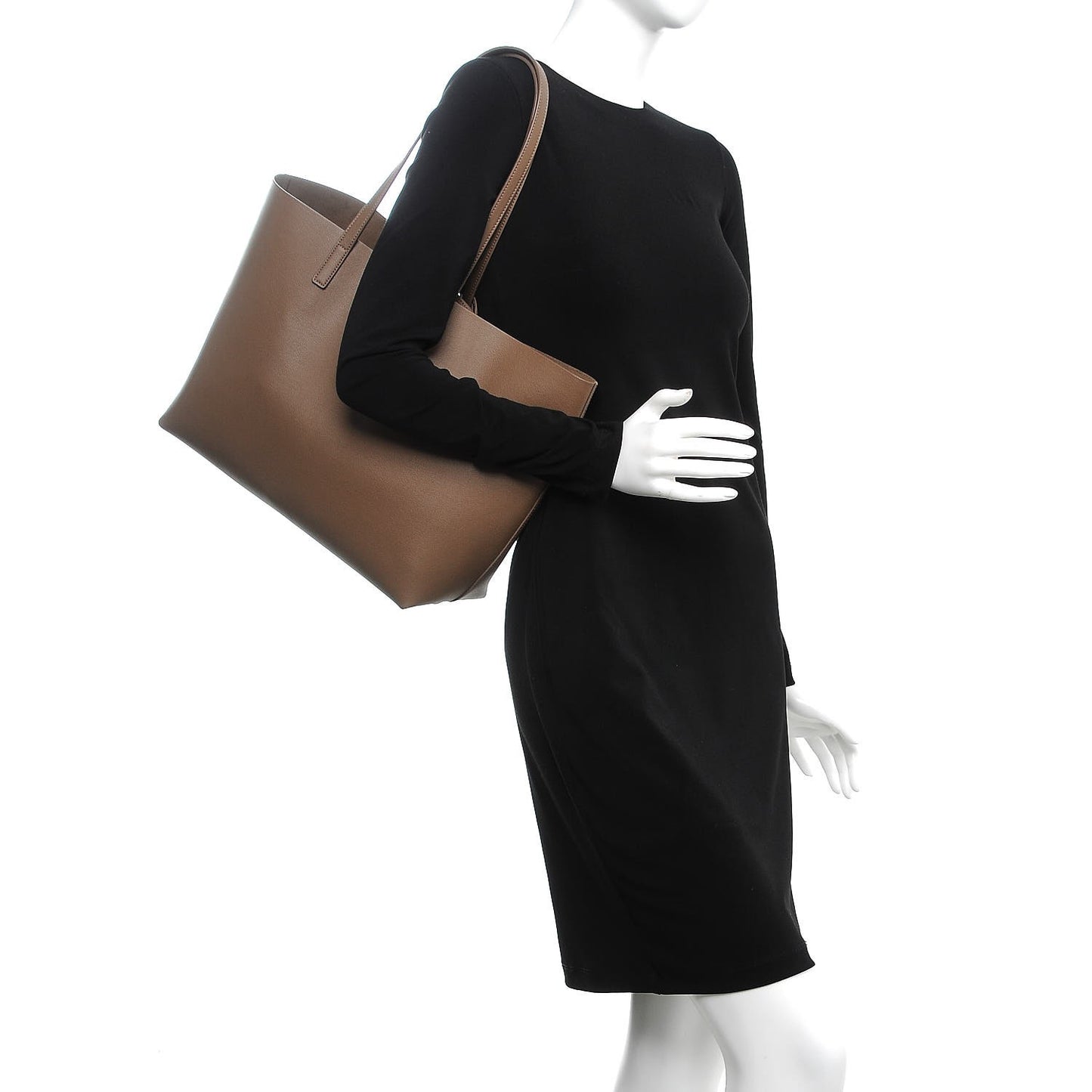 Calfskin Large Shopping Tote Taupe