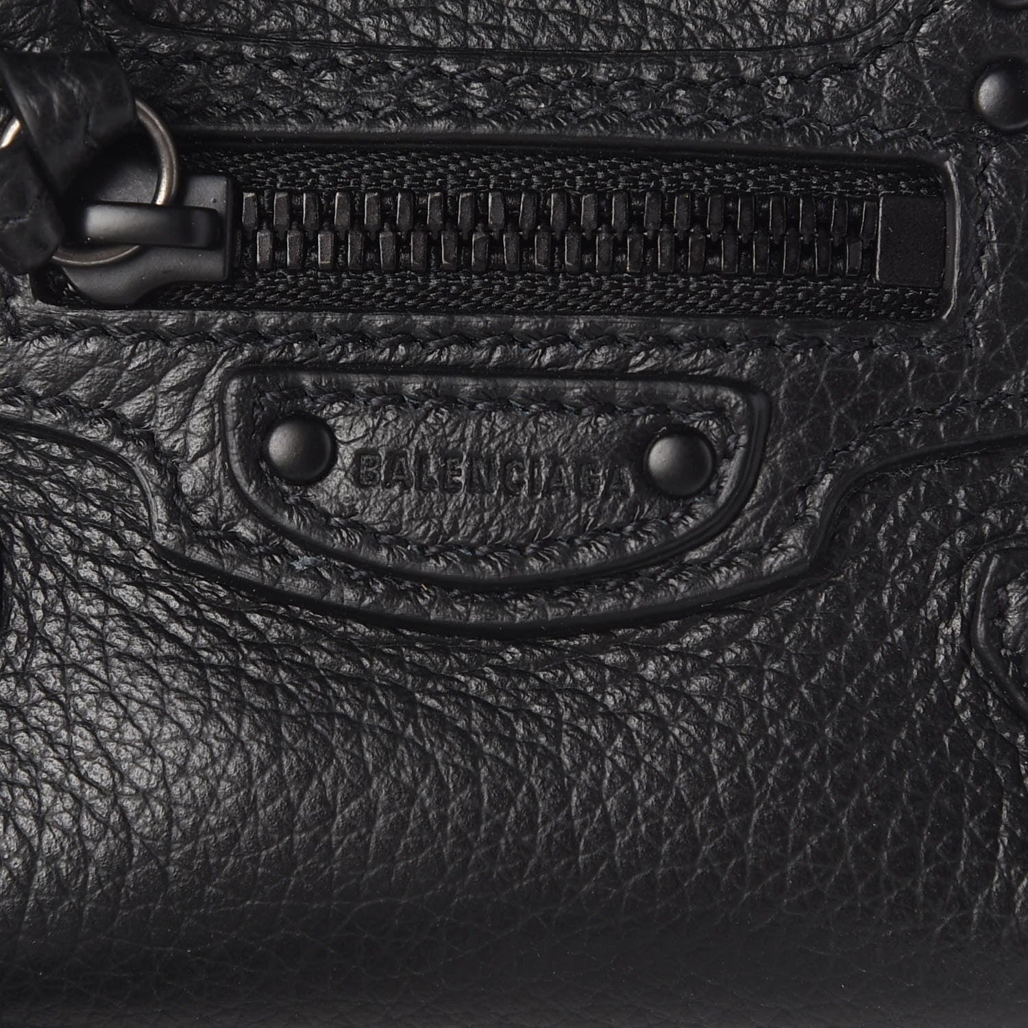 Balenciaga Grained Calfskin Neo Classic Black Hardware Super Nano City Crossbody Black 6 of 8
