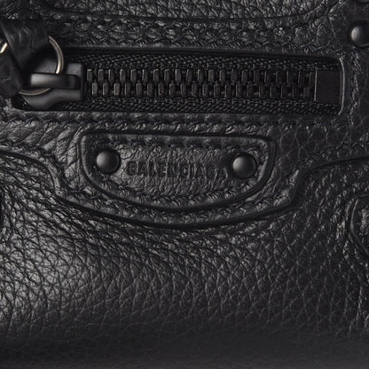 Balenciaga Grained Calfskin Neo Classic Black Hardware Super Nano City Crossbody Black 6 of 8
