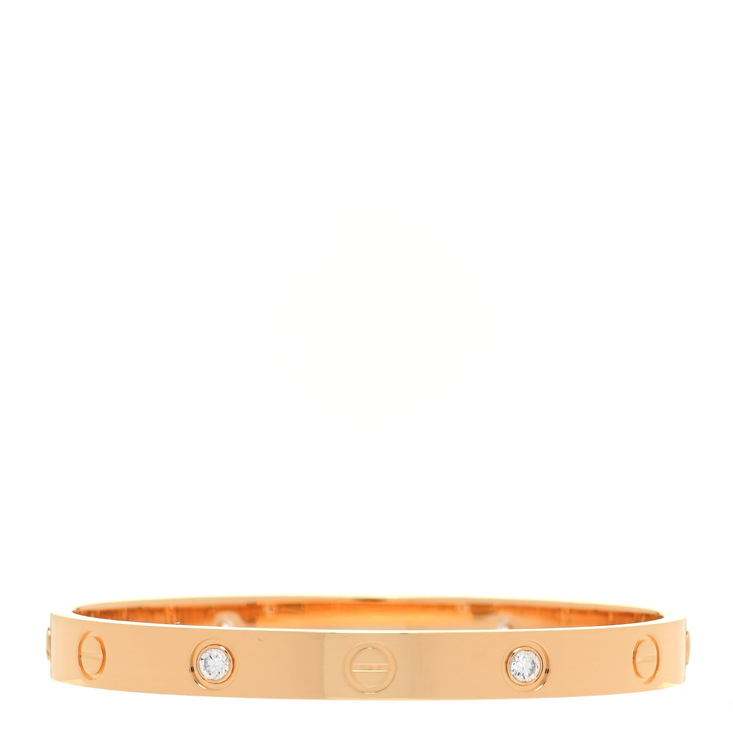 Cartier 18K Yellow Gold 4 Diamond LOVE Bracelet 16 3 of 4