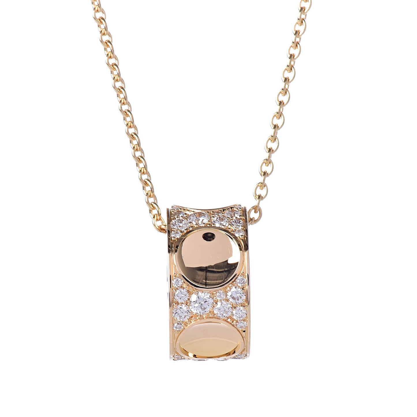 18K Yellow Gold Diamond Empreinte Pendant Necklace