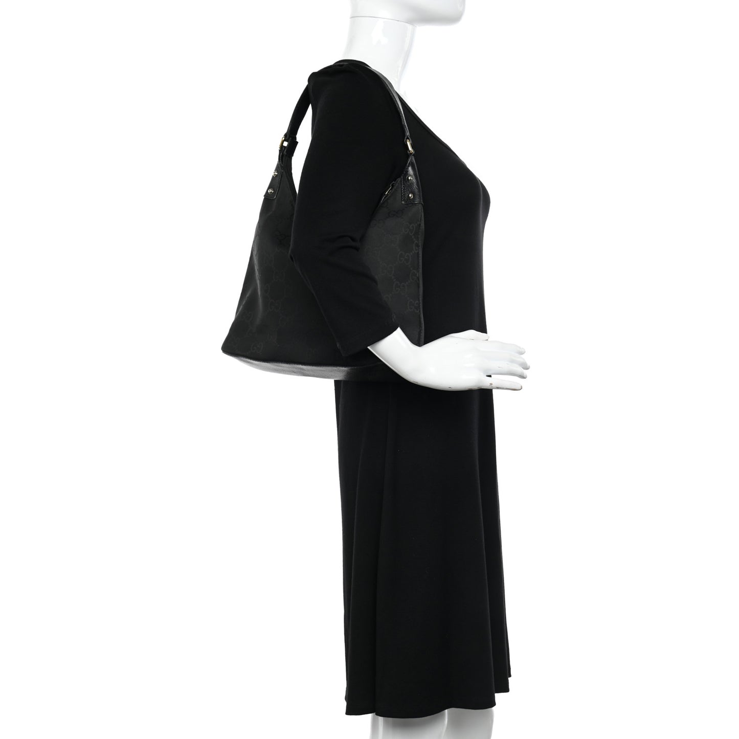 Nylon Monogram Small Hobo Black