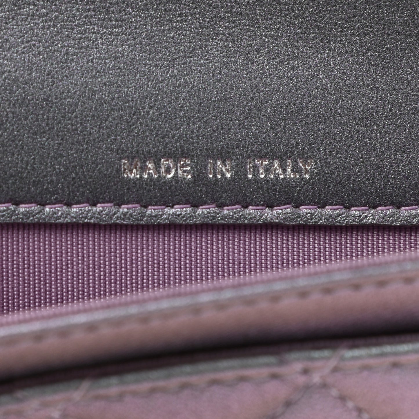 Iridescent Lambskin Quilted Reissue Flap Card Holder Light Purple