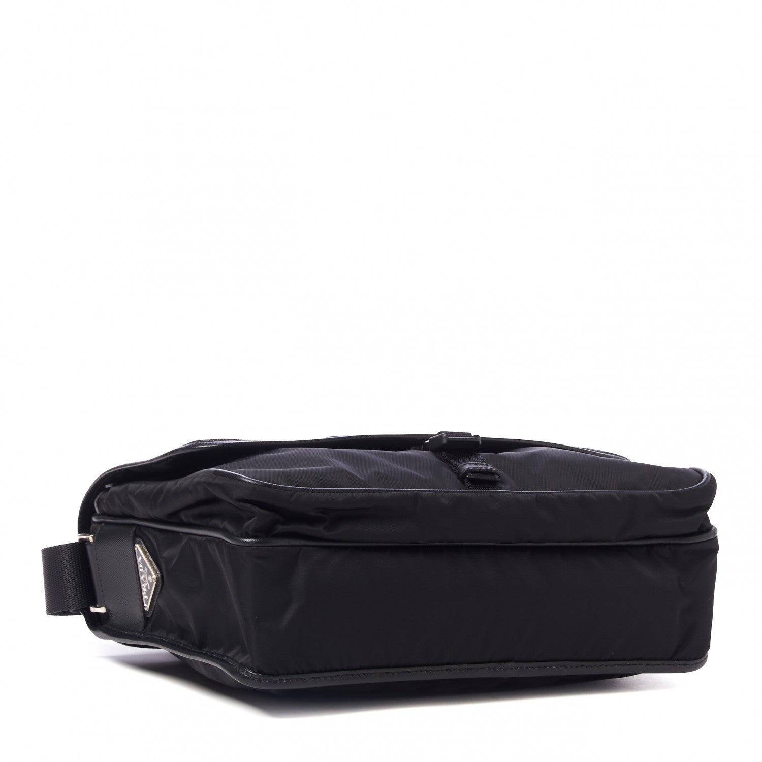 Prada Tessuto Nylon Saffiano Logo Messenger Bag Black 4 of 9